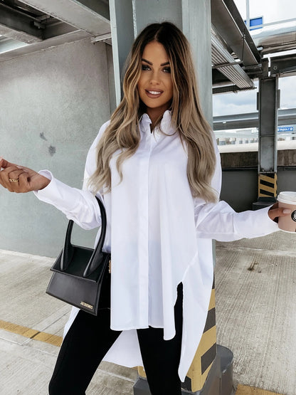 Women's Lapel Irregular Shirt