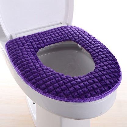 Accesorios de baño cubierta de asiento de inodoro suave y cálida felpa cubierta de inodoro de invierno almohadilla de tapa de asiento decoración del hogar