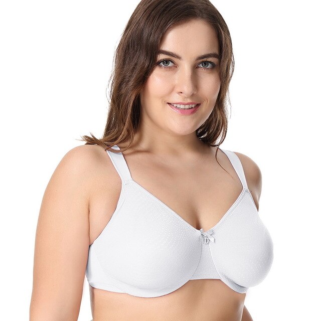 Sujetador transparente para mujer, talla grande, con aros, cobertura completa, minimizador 