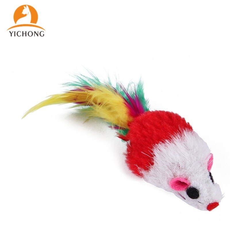 YICHONG Cat Toys Interactive Kitten Toys Assortments Cat Feather Teaser Fluffy Mice Crinkle Balls Bells for Cat Puppy YH058