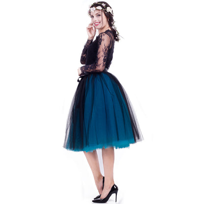 Purple Veil Chic Two-Tone Formal Skirt