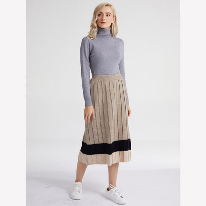 Falda midi de punto para mujer 