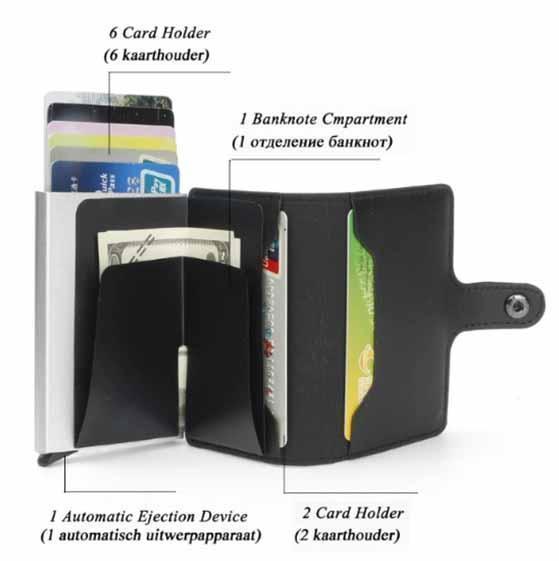 Anti-magnetic card holder wallet