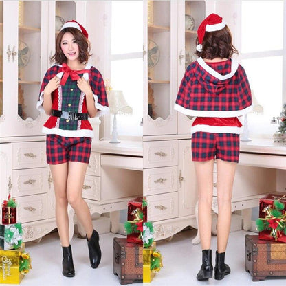 Adult Women Christmas Dress Winter Xmas Tree Deer Snowman Sexy Lolita Red Green Party Cosplay Sexy Halloween Costumes Clothes