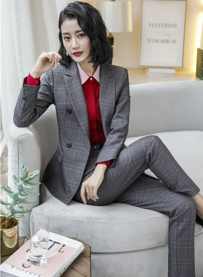 Plaid Business Formal Suit / Work Clothes