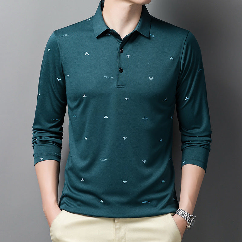 ON SALE!!! 50% OFF!!! Men's Long-sleeve Lapel T-shirt Bottom Shirt