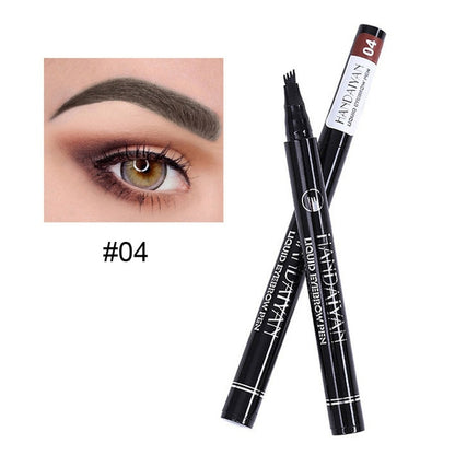 5 Colors Eyebrow Pen Waterproof 4 Fork Tip Eyebrow Tattoo Pencil Cosmetic Long Lasting Natural Dark Brown Liquid Eye Brow Pencil - The Styky Shack