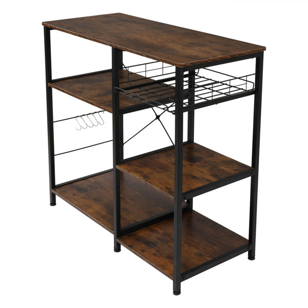 3-Tier Industrial Kitchen Baker's Rack Utility Microwave Oven Stand Storage Cart Workstation Shelf, Vintage