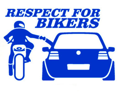 "I Respect Motorcycle Riders" Car Sticker