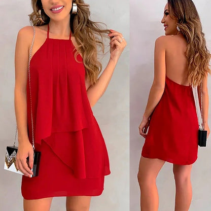 Vestido irregular sin mangas sexy para mujer