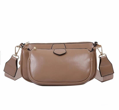 3 Piezas Bolsos Femeninos Color Sólido Bolso Bandolera Multiusos Bolso de Hombro para Mujer