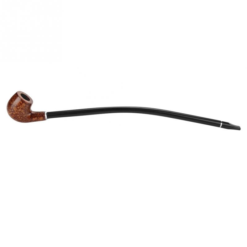 40.5cm Natural Wood Long Cigarette Holder Exquisite Long Brown Handle Wooden Tobacco Cigarette Smoke Pipe with Box Wooden Pipe