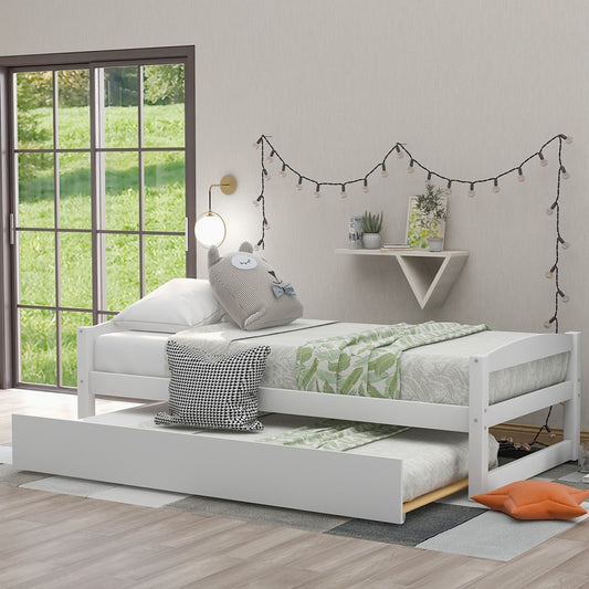 Cama de madera nórdica moderna cama de madera maciza cama nido deslizante muebles de dormitorio para invitados adultos niños