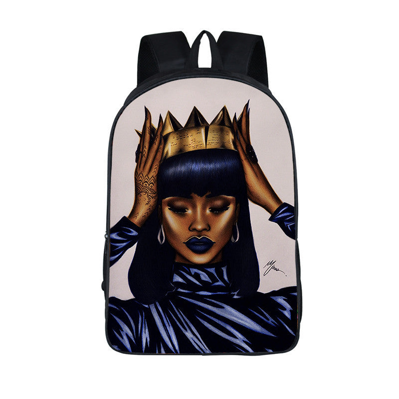 ¡¡¡EN VENTA!!! ¡¡¡50% REBAJADO!!! Mochila con estampado de dibujos animados nuevos de niña nubia en 3D