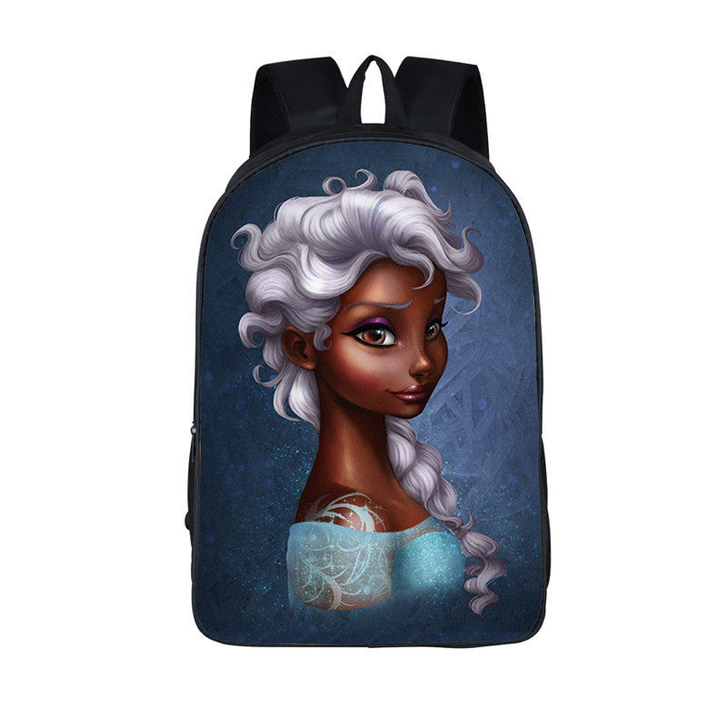 ¡¡¡EN VENTA!!! ¡¡¡50% REBAJADO!!! Mochila con estampado de dibujos animados nuevos de niña nubia en 3D