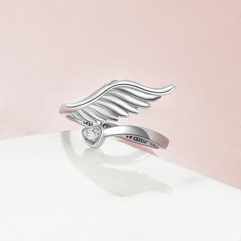 Angel Wings Purity Rings .925 Sterling Silver True Love Waits Anniversary Birthday Gift