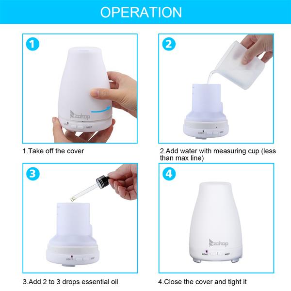 2368YK 110V 200ML Color Cycling Aroma Diffuser with White Controller US Plug - The Styky Shack