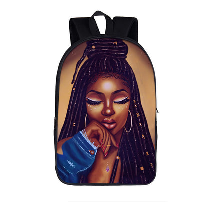 ¡¡¡EN VENTA!!! ¡¡¡50% REBAJADO!!! Mochila con estampado de dibujos animados nuevos de niña nubia en 3D