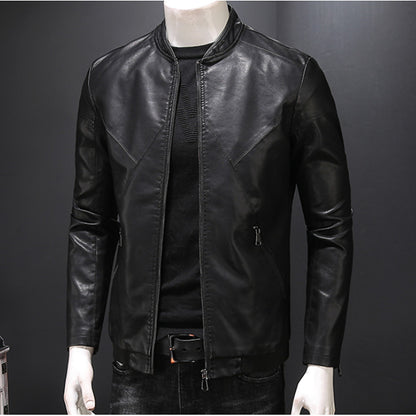 Basic Solid Color, Strong Material and Warm Faux Leather Jacket