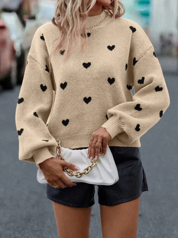 "Love" loose knitted pullover sweater