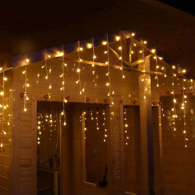 3Mx1M LED Icicle String Lights 120 LEDs Christmas Decorating Lights with 8 Modes Garland Outdoor Waterproof Home for Wedding Party Curtain Garden Window Home Décor Idea