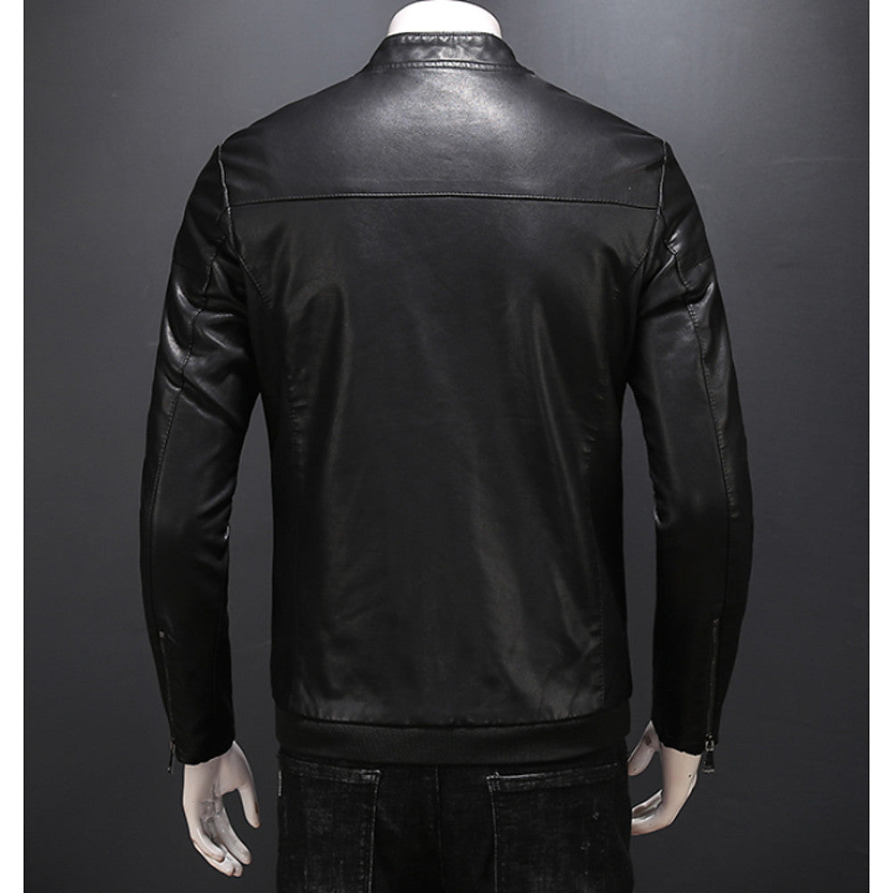 Basic Solid Color, Strong Material and Warm Faux Leather Jacket