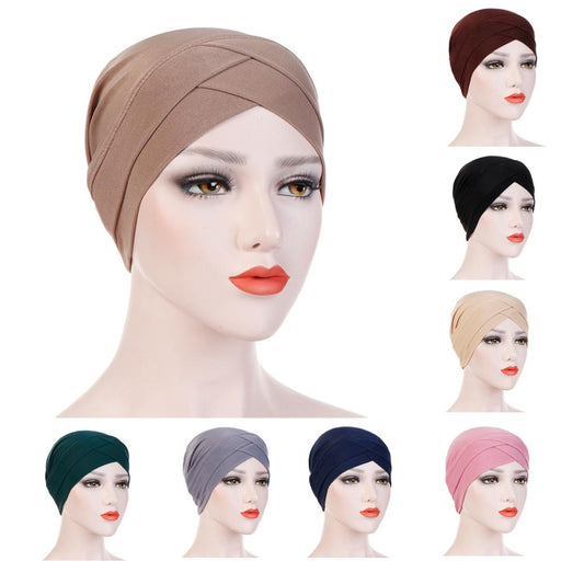 2020 Full Cover Inner Hijab Caps Muslim stretch Turban cap Islamic Underscarf Bonnet Solid color Under Scarf caps turbante mujer - The Styky Shack