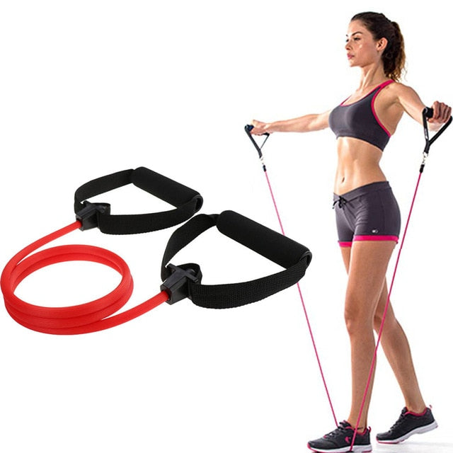 Yoga Crossfit Resistance Bands Exerciser Pull Rope Portable Gym Workout Pilates Bar