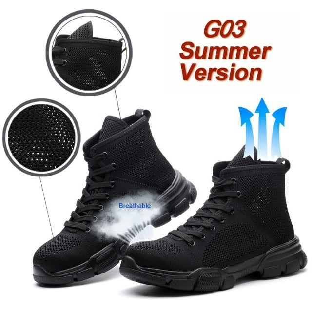 2021 Male Work Boots Indestructible Safety Shoes Men Steel Toe Shoes Puncture-Proof Work Sneakers Male Shoes Adult Work Shoes - The Styky Shack