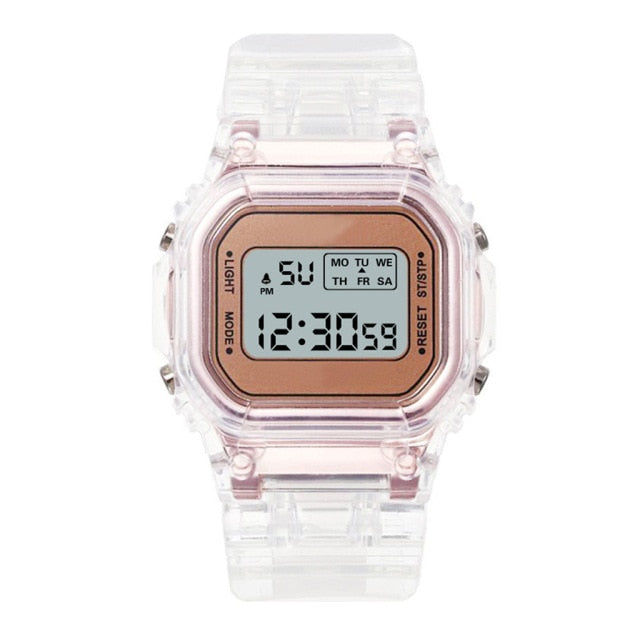 Reloj Unisex para hombre y mujer, relojes de pulsera militares deportivos digitales LED Vintage dorados, plateados y negros, regalo electrónico Digital para hombre