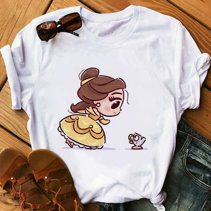 Woman T-Shirts Kawaii Clothes Graphic T Shirts Harajuku Vogue T Shirt Female Top Princess Ulzzang Fashion Cute Funny Cartoon 90S