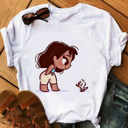 Camisetas para mujer, ropa Kawaii, camisetas gráficas Harajuku Vogue, camiseta femenina, Top de princesa Ulzzang, moda bonita y divertida caricatura de los años 90