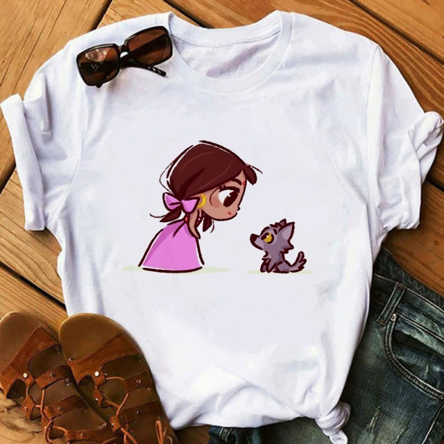 Woman T-Shirts Kawaii Clothes Graphic T Shirts Harajuku Vogue T Shirt Female Top Princess Ulzzang Fashion Cute Funny Cartoon 90S