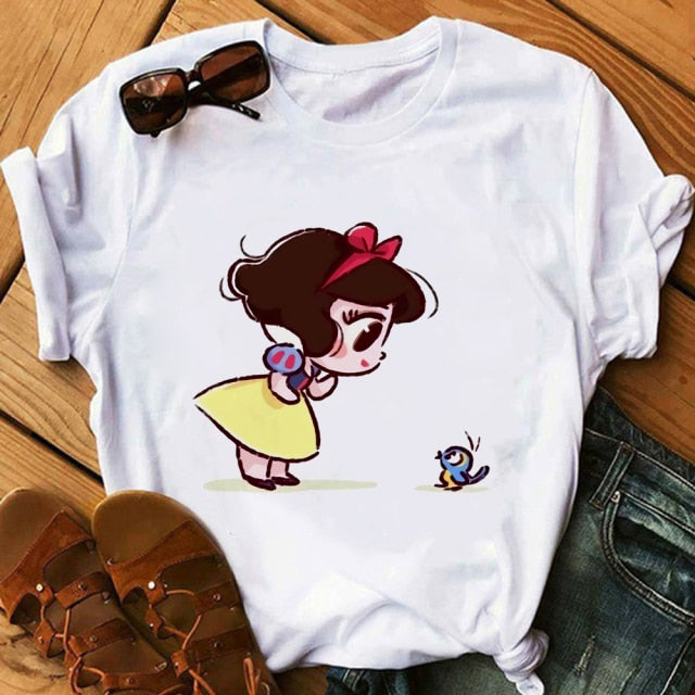 Woman T-Shirts Kawaii Clothes Graphic T Shirts Harajuku Vogue T Shirt Female Top Princess Ulzzang Fashion Cute Funny Cartoon 90S