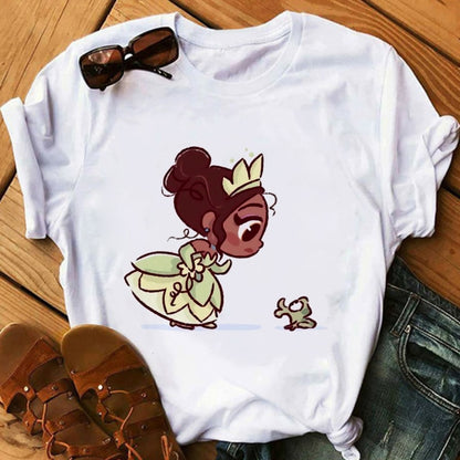 Camisetas para mujer, ropa Kawaii, camisetas gráficas Harajuku Vogue, camiseta femenina, Top de princesa Ulzzang, moda bonita y divertida caricatura de los años 90