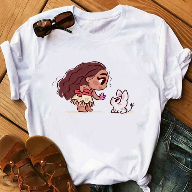 Woman T-Shirts Kawaii Clothes Graphic T Shirts Harajuku Vogue T Shirt Female Top Princess Ulzzang Fashion Cute Funny Cartoon 90S