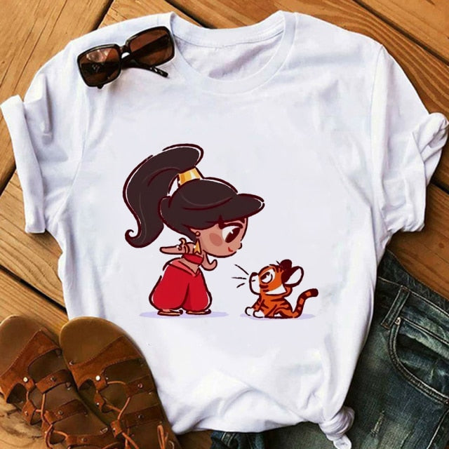 Woman T-Shirts Kawaii Clothes Graphic T Shirts Harajuku Vogue T Shirt Female Top Princess Ulzzang Fashion Cute Funny Cartoon 90S