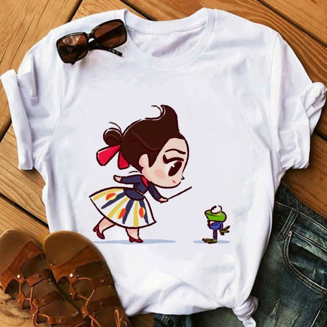 Camisetas para mujer, ropa Kawaii, camisetas gráficas Harajuku Vogue, camiseta femenina, Top de princesa Ulzzang, moda bonita y divertida caricatura de los años 90