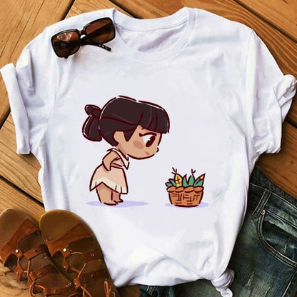 Woman T-Shirts Kawaii Clothes Graphic T Shirts Harajuku Vogue T Shirt Female Top Princess Ulzzang Fashion Cute Funny Cartoon 90S