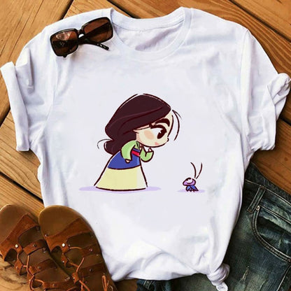 Woman T-Shirts Kawaii Clothes Graphic T Shirts Harajuku Vogue T Shirt Female Top Princess Ulzzang Fashion Cute Funny Cartoon 90S