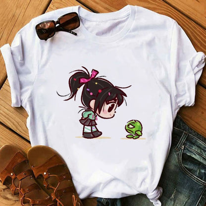 Camisetas para mujer, ropa Kawaii, camisetas gráficas Harajuku Vogue, camiseta femenina, Top de princesa Ulzzang, moda bonita y divertida caricatura de los años 90