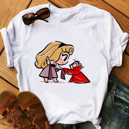 Woman T-Shirts Kawaii Clothes Graphic T Shirts Harajuku Vogue T Shirt Female Top Princess Ulzzang Fashion Cute Funny Cartoon 90S