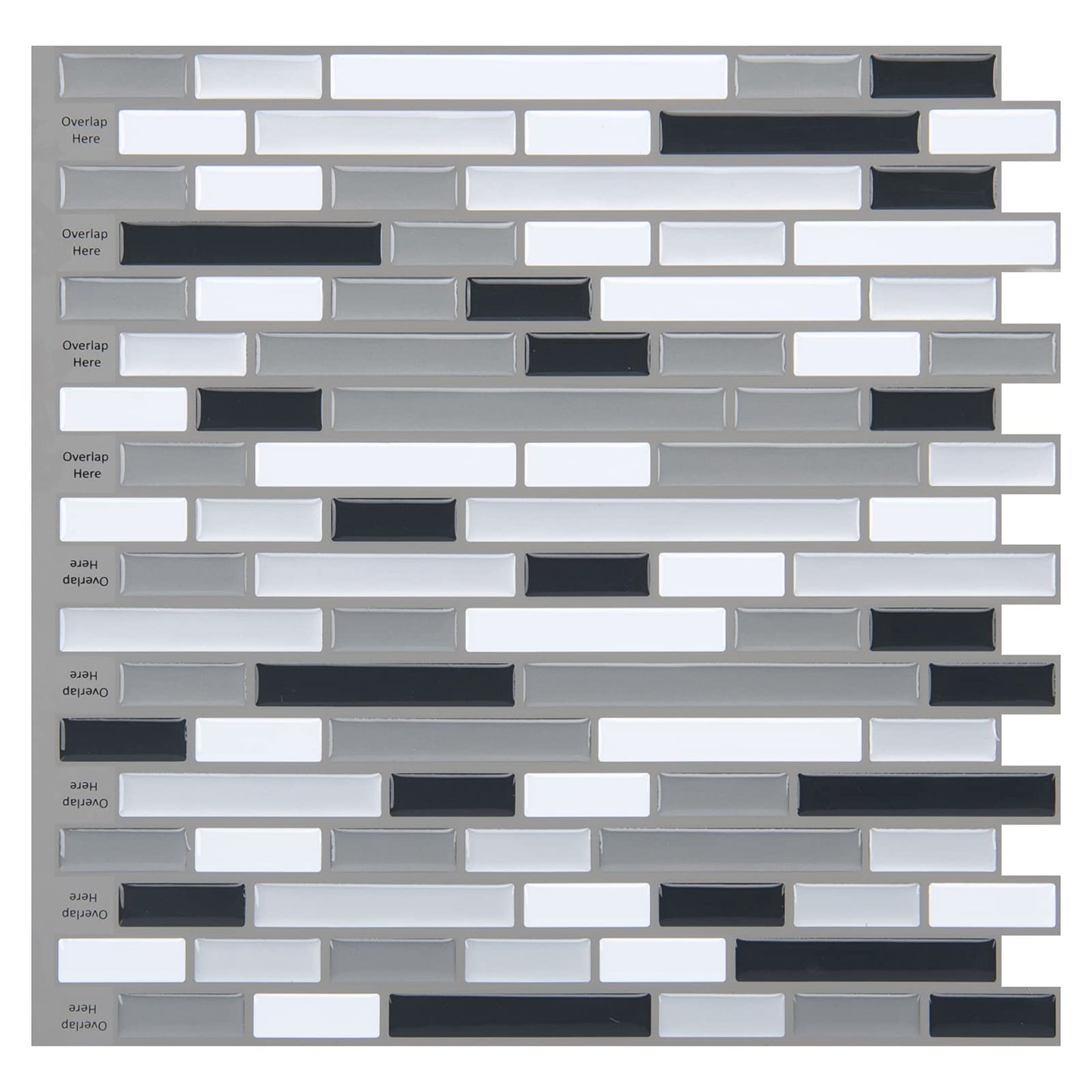 Art3d 30x30cm Peel and Stick Backsplash azulejos pegatinas de pared 3D gris-blanco autoadhesivo a prueba de agua