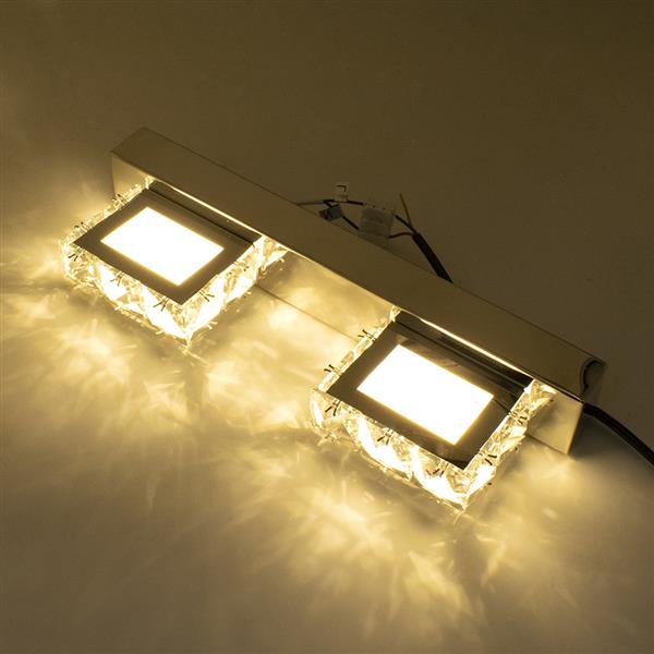 6W Double Lamp Crystal Surface Bathroom Bedroom Lamp White Light Silver Nodic Art Decor lighting Modern Waterproof mirror wall