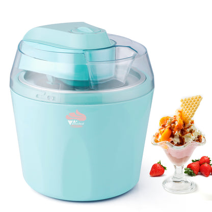 Amzdeal Ice Cream Maker 1.5 Quart, Tools Automatic with 30-minute Timer & Transparent Lid, include Recipes for DIY Homemade Gelato, Frozen Yogurt, Sorbet