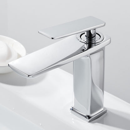 Grifo de lavabo de latón cromado para baño 