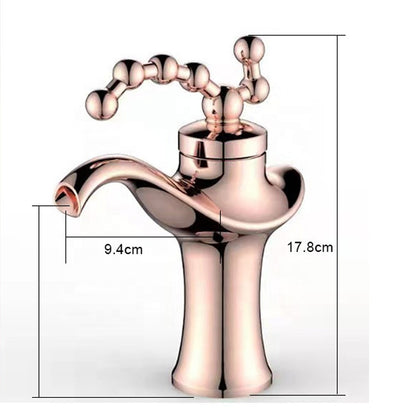 Grifos de agua fría y caliente para baño con grifo de lavabo Vintage de latón antiguo 